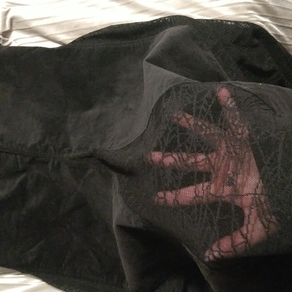 VTG Lip Service Goth Velvet Webbed Gown - Picture 2 of 8